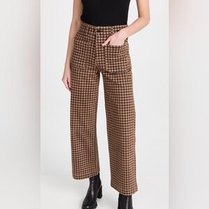 ASKK NY Brown Checkered Cropped Sailor Pants